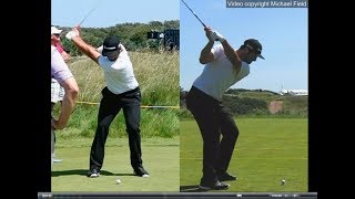 Jon Rahm golf swing  Long Iron faceon amp downtheline July 2017 [upl. by Suiram638]