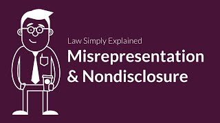 Misrepresentation and Nondisclosure  Contracts  Defenses amp Excuses [upl. by Philina]