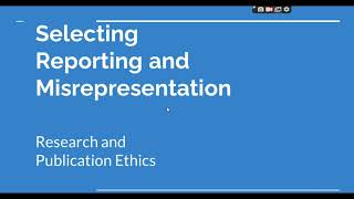 Selective Reporting and Misrepresentation of data Research and Publication ethics Phd coursework [upl. by Andrien258]