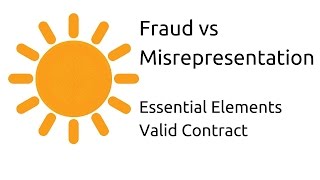 Fraud vs Misrepresentation  Other Essential Elements of a Valid Contract  CA CPT  CS amp CMA [upl. by Oralia484]